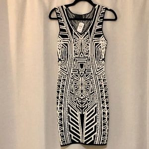 Geometric Tribal Print Bodycon Dress
